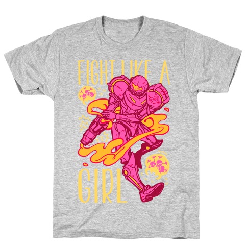 Fight Like A Girl Samus Parody T-Shirt