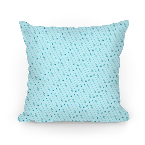 Blue Diagonal Arrow Pattern Pillow
