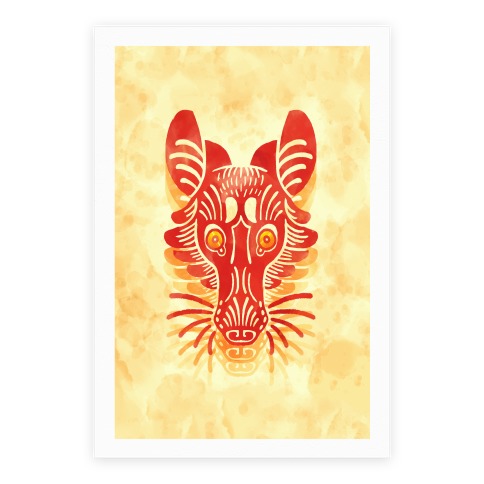 Symmetrical Gilded Fox Poster