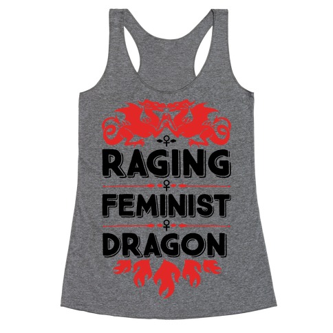 Raging Feminist Dragon Racerback Tank Top