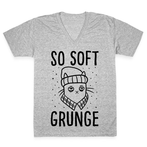Soft Grunge Cat V-Neck Tee Shirt