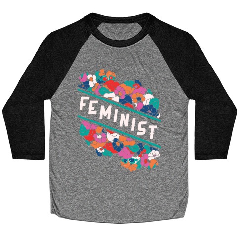 Feminist Floral Baseball Tee