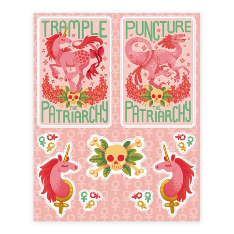 Trample The Patriarchy Feminist Stickers and Decal Sheet