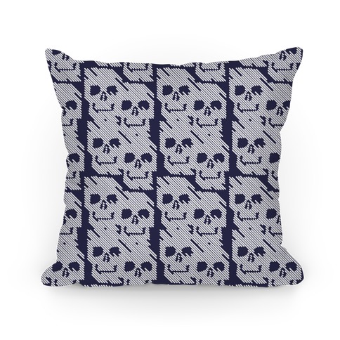 Repeating Skull Bars Pillow