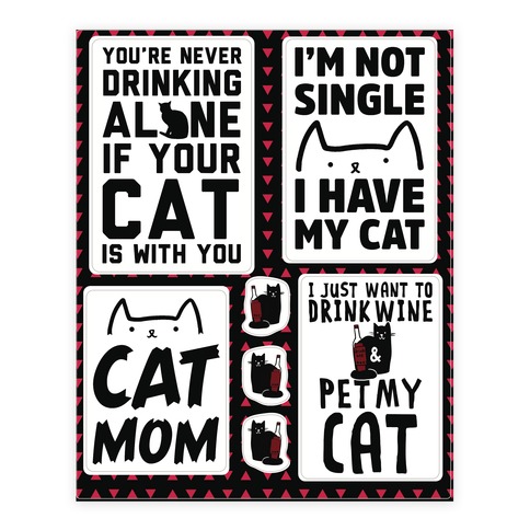 Cat Mom Stickers and Decal Sheet