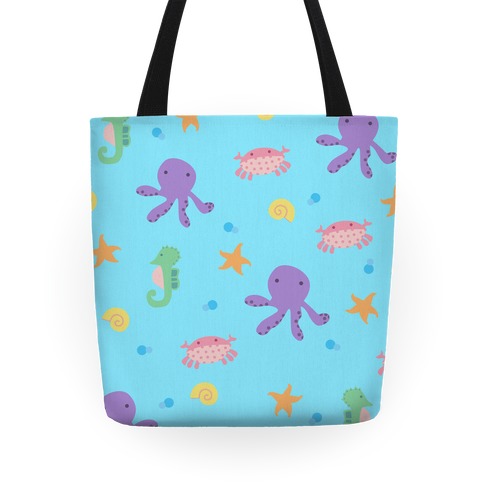 Sea Creature Pattern Tote Bag | LookHUMAN