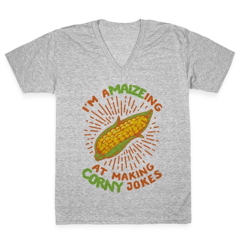 A-maize-ing Corny Jokes V-Neck Tee Shirt