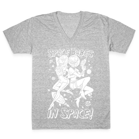 Space Babes In Space! V-Neck Tee Shirt