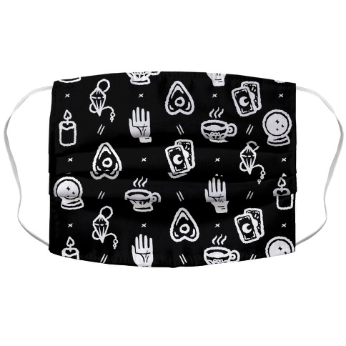 Tools of Divination Pattern Black Accordion Face Mask