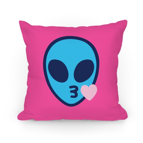 Blowing Kiss Alien Emoji Pillow