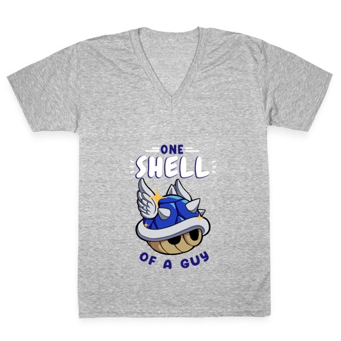 One Shell of A Guy: Blueshell Ver V-Neck Tee Shirt