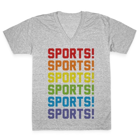 Sports Sports Sports V-Neck Tee Shirt