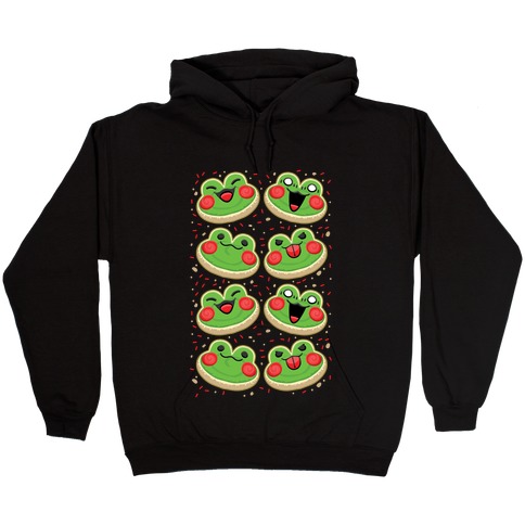 Sugar Cookie Frogs Pattern Hooded Sweatshirt