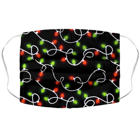 Christmas Lights Pattern Accordion Face Mask