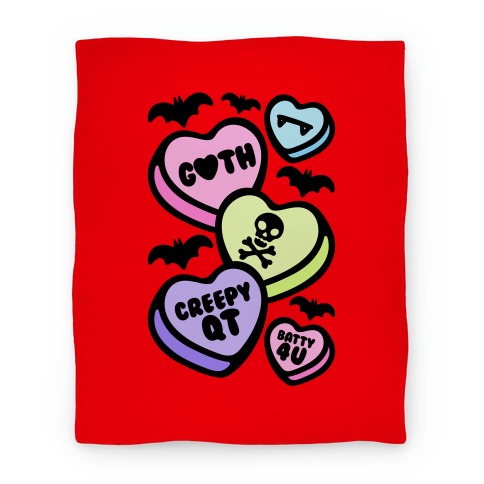 Goth Candy Hearts Blanket