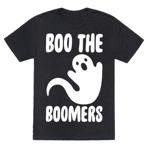 Boo The Boomers White Print T-Shirt