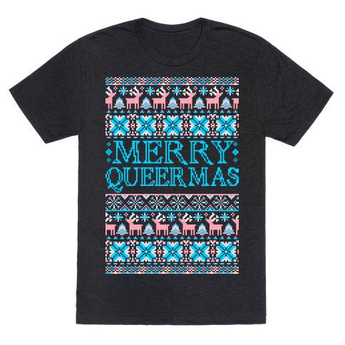 Merry Queermas Trans Pride Christmas Sweater T-Shirt