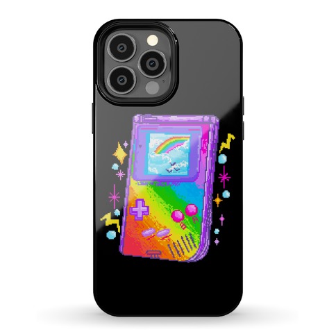 90s Rainbow Pixel Game Boy Phone Case