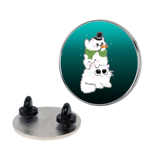 Cat Stack Snowman Pin