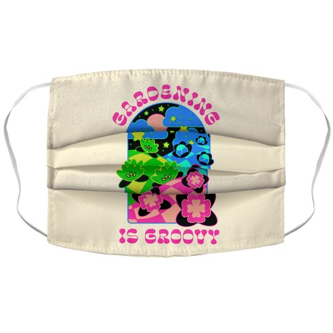 Gardening Is Groovy Accordion Face Mask