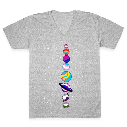 LGBTQ+ Planets V-Neck Tee Shirt