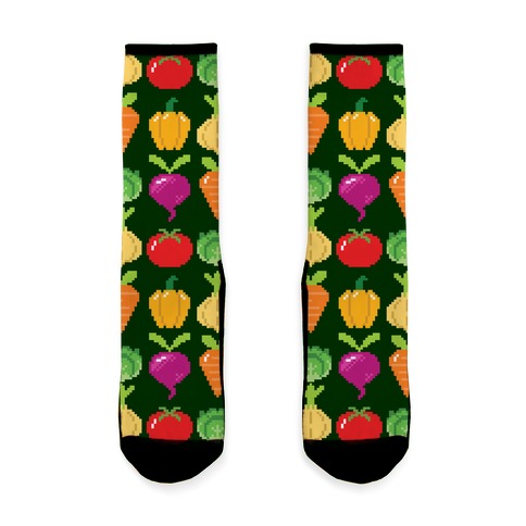 Pixel Vegetable Pattern Sock