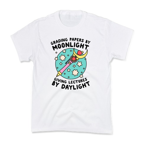 Grading Papers By Moonlight Kids T-Shirt