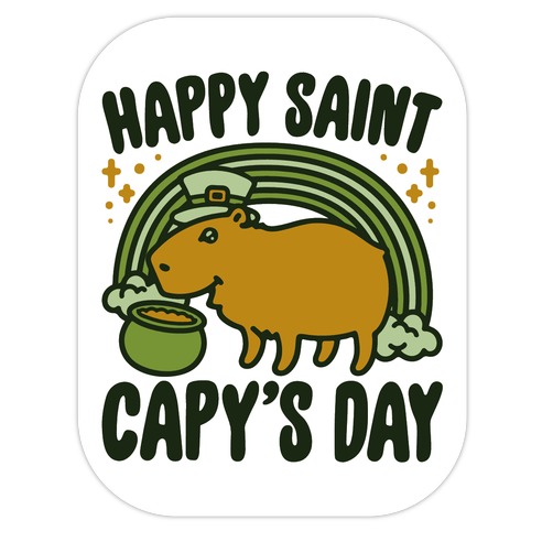 Happy Saint Capy's Day Die Cut Sticker