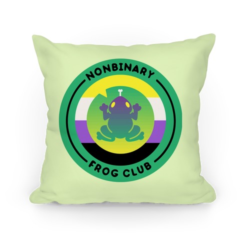 Non Binary Frog Club Patch Pillow