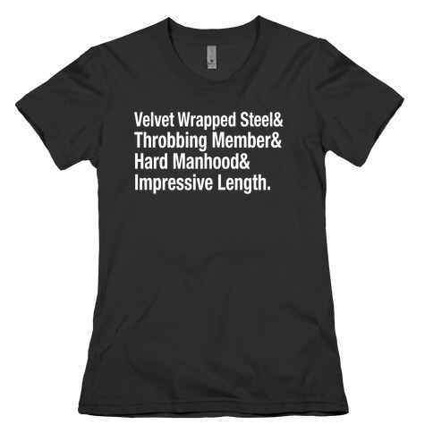 Velvet Wrapped Steel List Womens T-Shirt