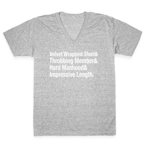 Velvet Wrapped Steel List V-Neck Tee Shirt