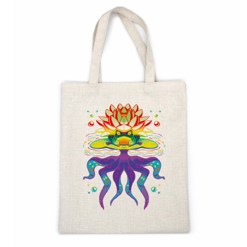 Psychedelic Lily Frog Casual Tote