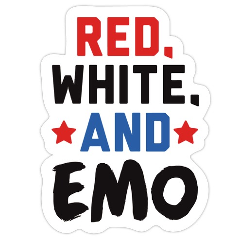 Red, White, And Emo Die Cut Sticker