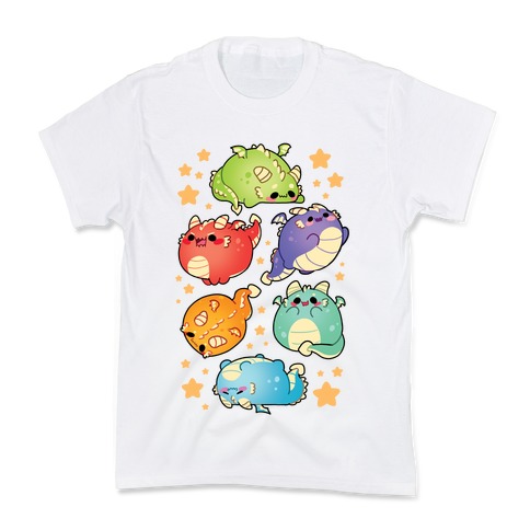 Kawaii Dragons Pattern Kids T-Shirt