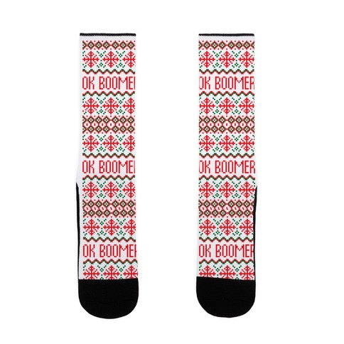 Ok Boomer Ugly Christmas Sweater Sock