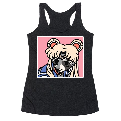 Sailor Moon Redraw Raccoon Racerback Tank Top