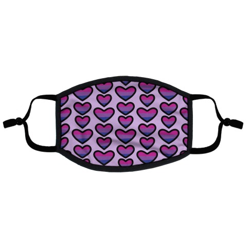Bisexual Hearts Pattern Flat Face Mask