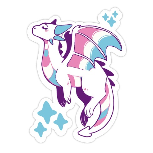 Trans Pride Dragon Die Cut Sticker
