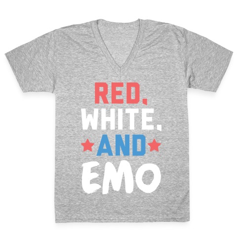 Red, White, And Emo V-Neck Tee Shirt