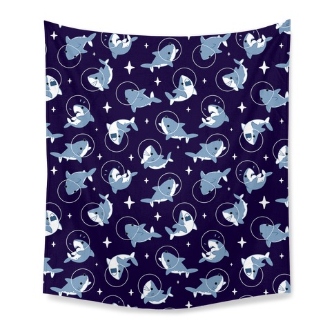 Space Shark Pattern Tapestry