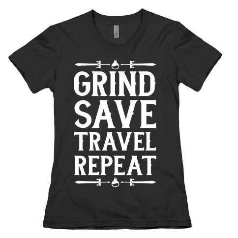 Grind, Save, Travel, Repeat Womens T-Shirt