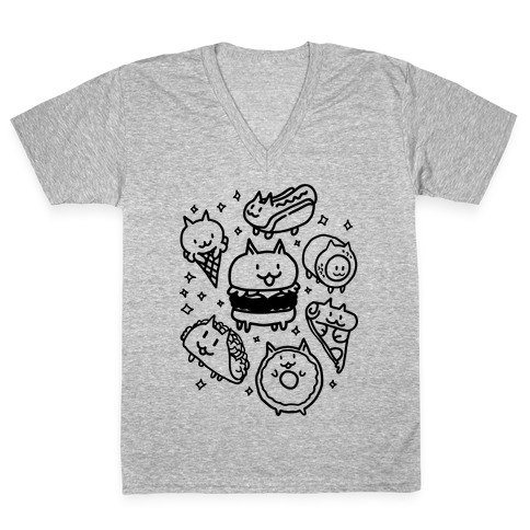 Cat Food V-Neck Tee Shirt