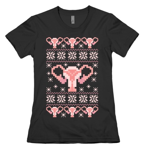 Uterus Sweater Pattern Womens T-Shirt