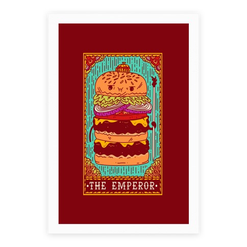 Burger Emperor Tarot Card Poster