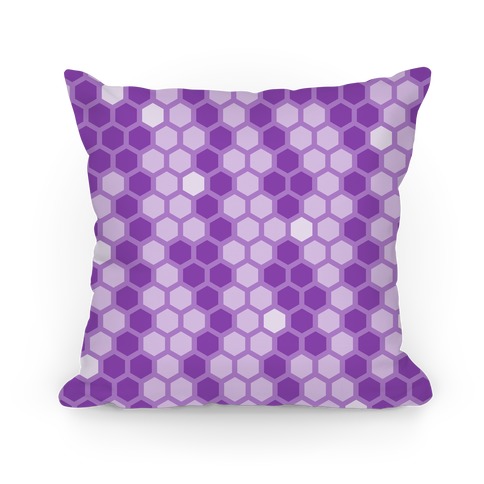 Purple Geometric Honeycomb Pattern Pillow