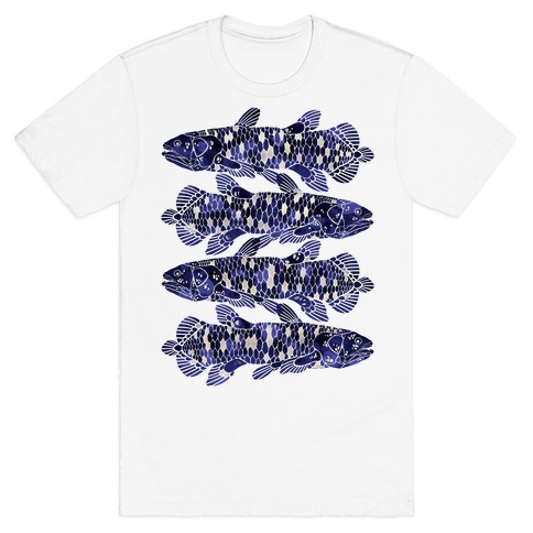 Geometric Jeweled Coelacanth Fish T-Shirt
