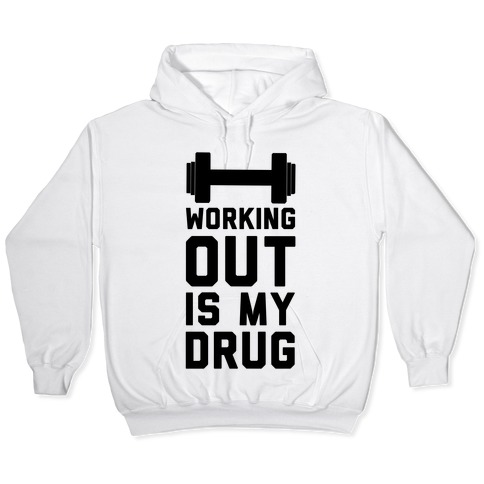 working out in a hoodie