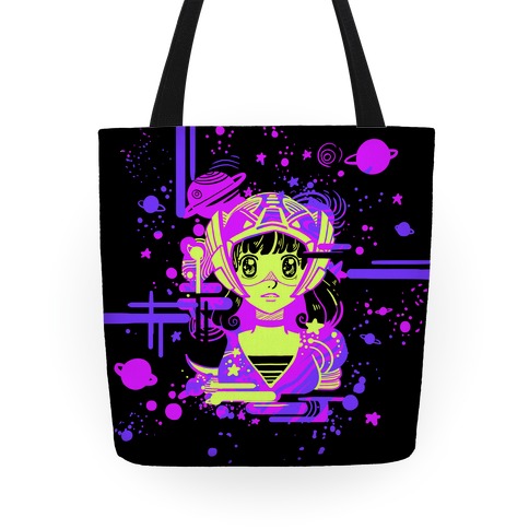 Neon Anime Space Cadet Tote