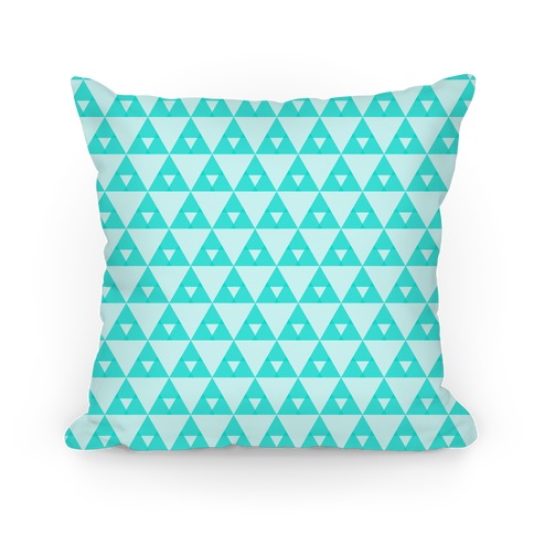 Teal Triangles Pattern Pillow