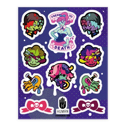 Zombie Girlfriend Stickers and Decal Sheet